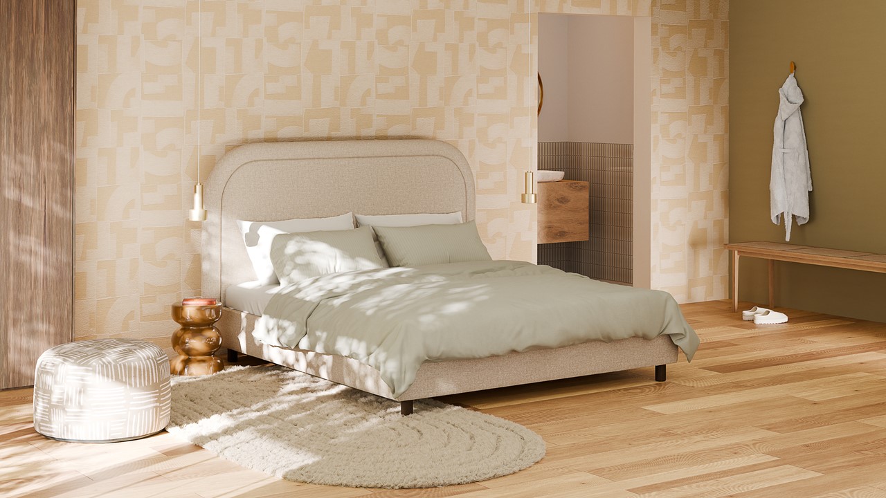 Bed Amber - Linen touch beige