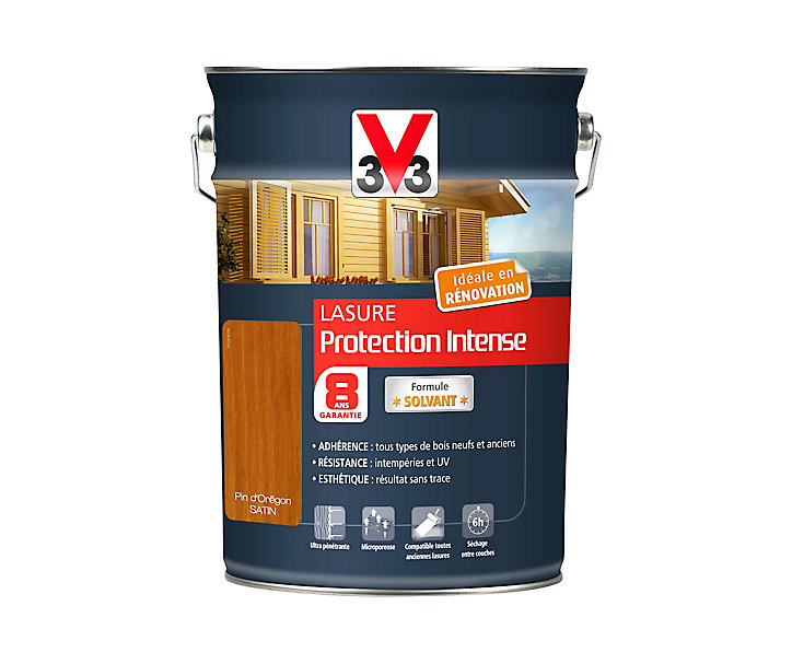 Lasure extérieure protection intense V33 Pin d'orégon 5L - 8 ans