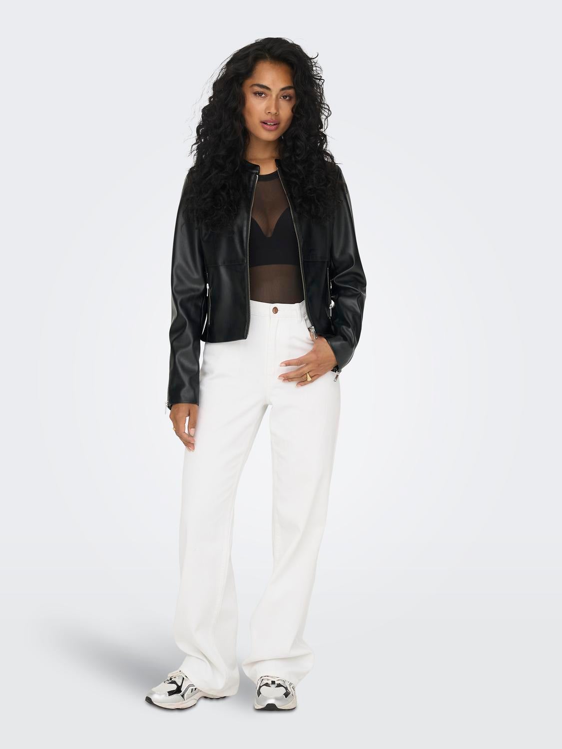 ONLVICS Kunstlederjacke Black