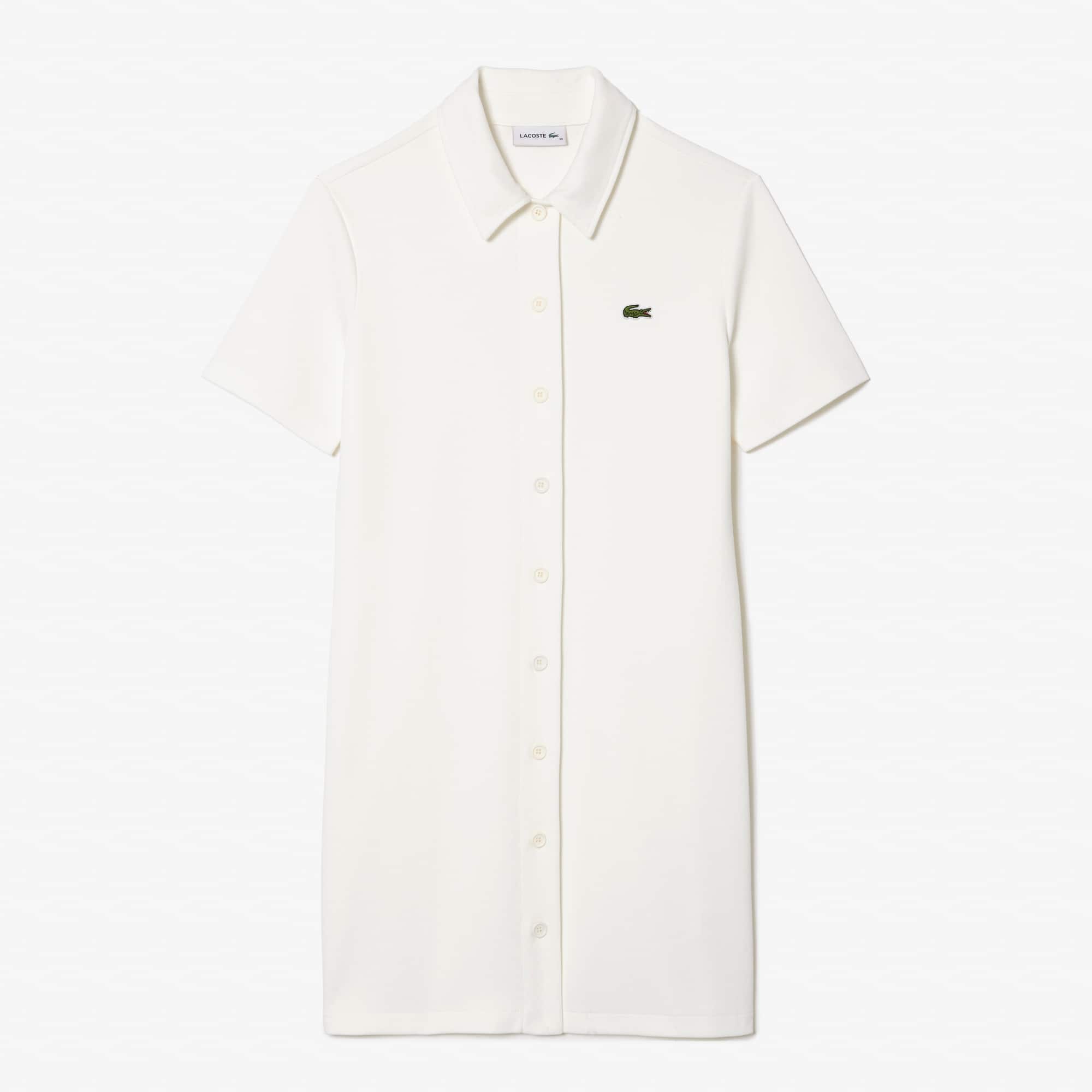 Robe polo boutonnée femme Lacoste en coton biologique Robes & Jupes - Blanc - Lacoste - Femme