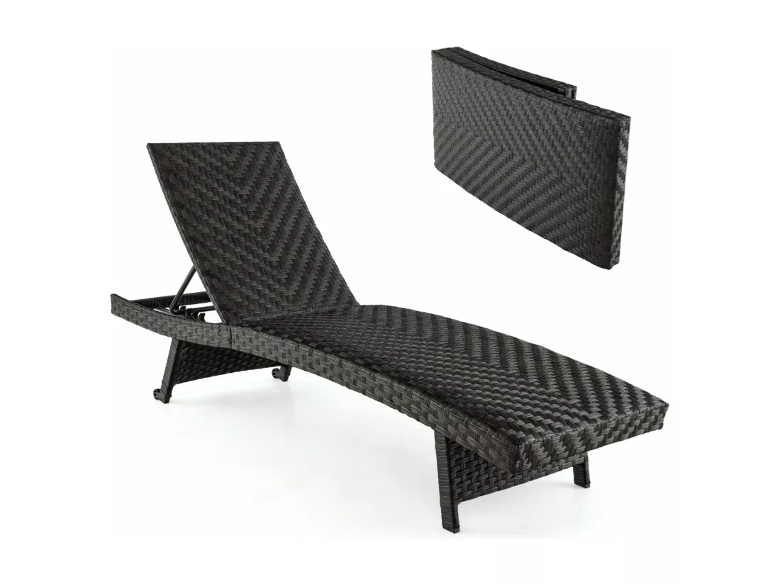 Chaise longue pliable en marron 195 x 61 x 97 cm 20_0005015
