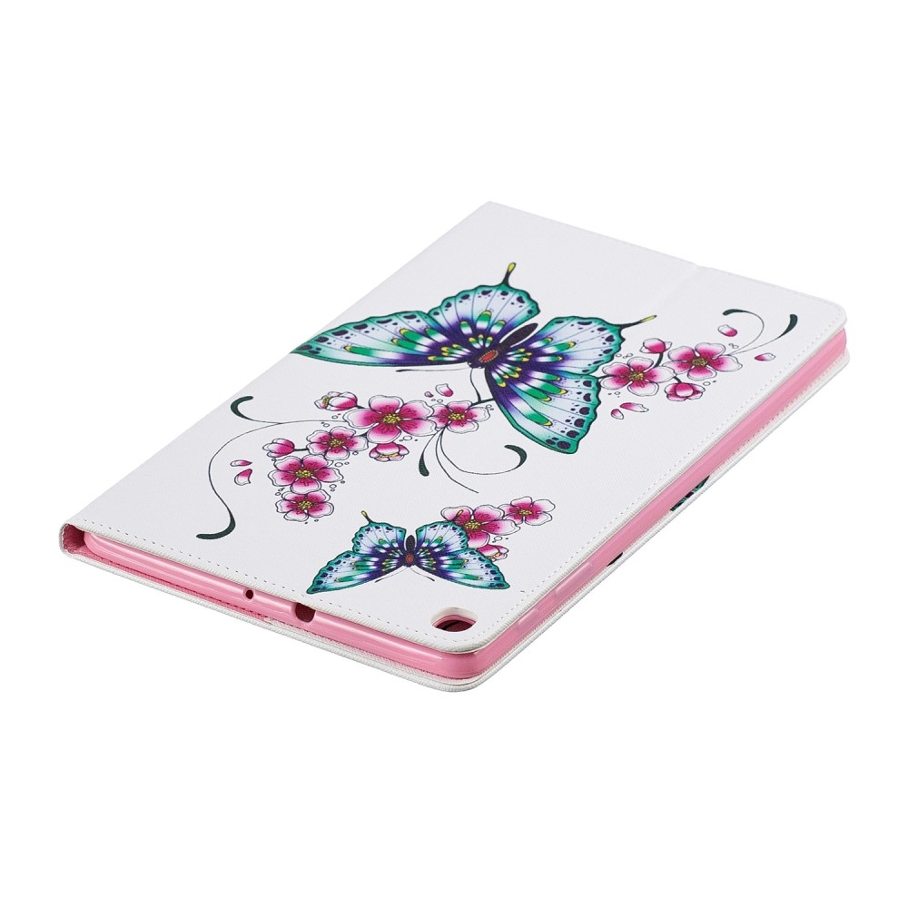 Samsung Galaxy Tab A 10.1 (2019) Leder Tasche mit Kartenfächern - Schmetterlinge