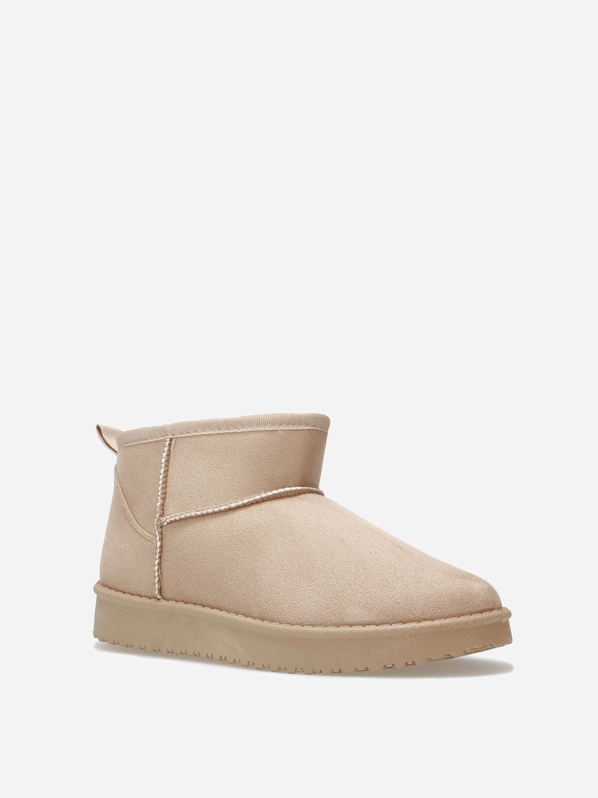 Boots basses en suédine fourrées- Beige