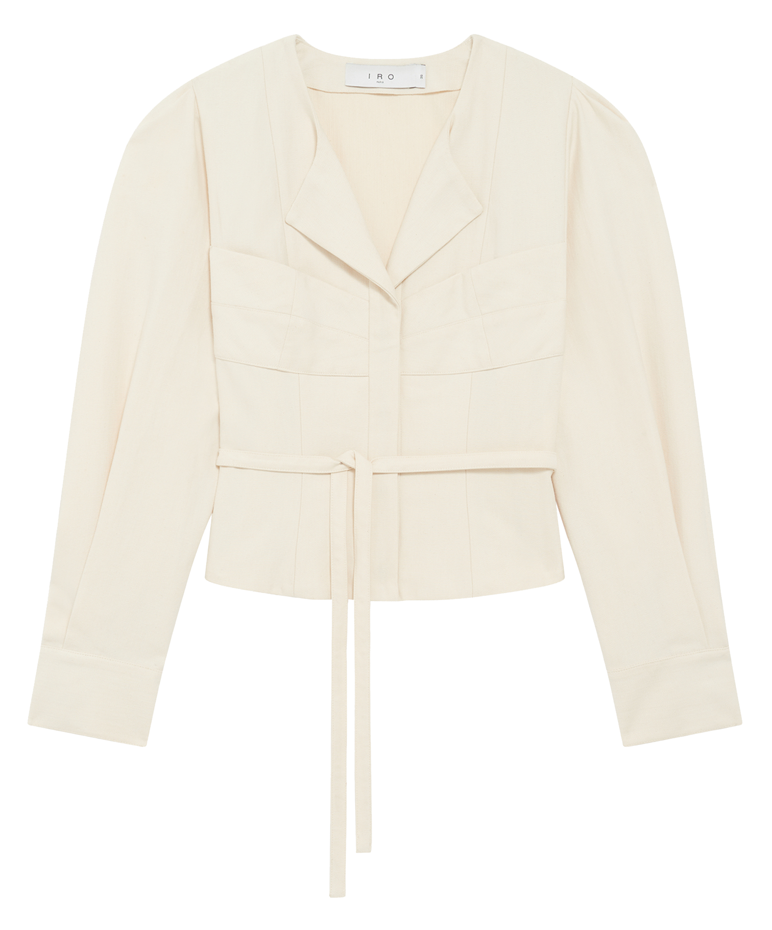 PARISA - Top court manches longues ceinturé| Beige