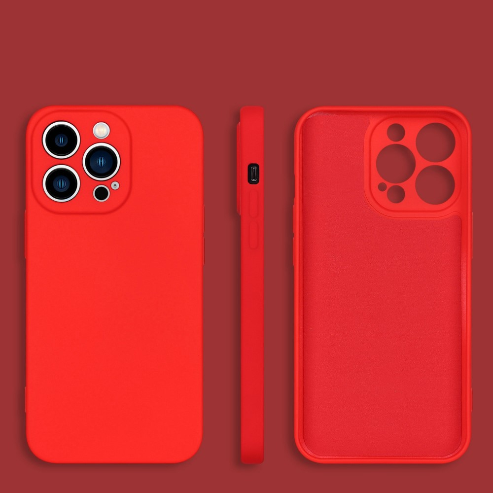 iPhone 13 Pro Soft Touch Gummi Case Hülle mit Kameraschutz - Rot