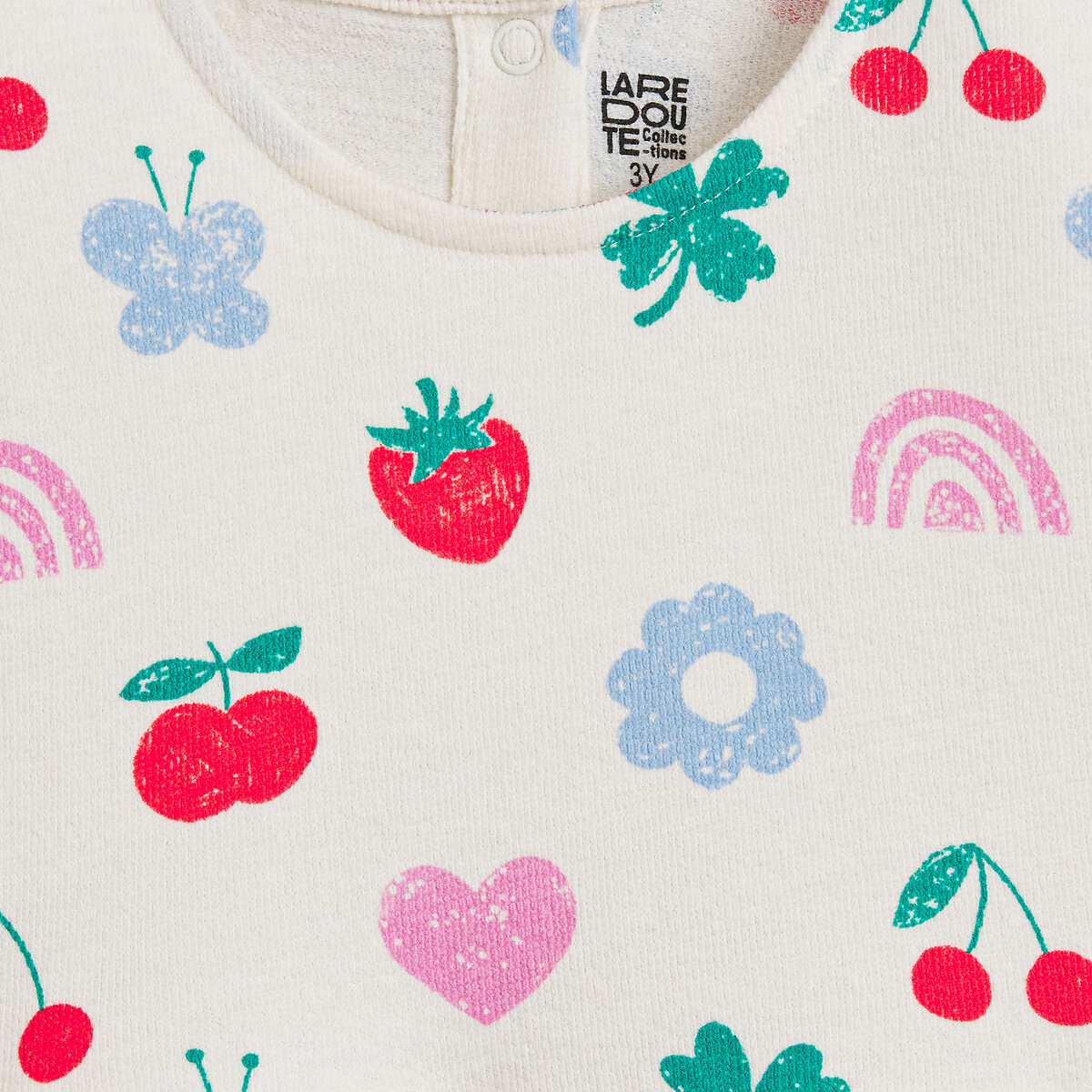 COLEÇÕES LA REDOUTE<br>Vestido estampado, mangas curtas com babado