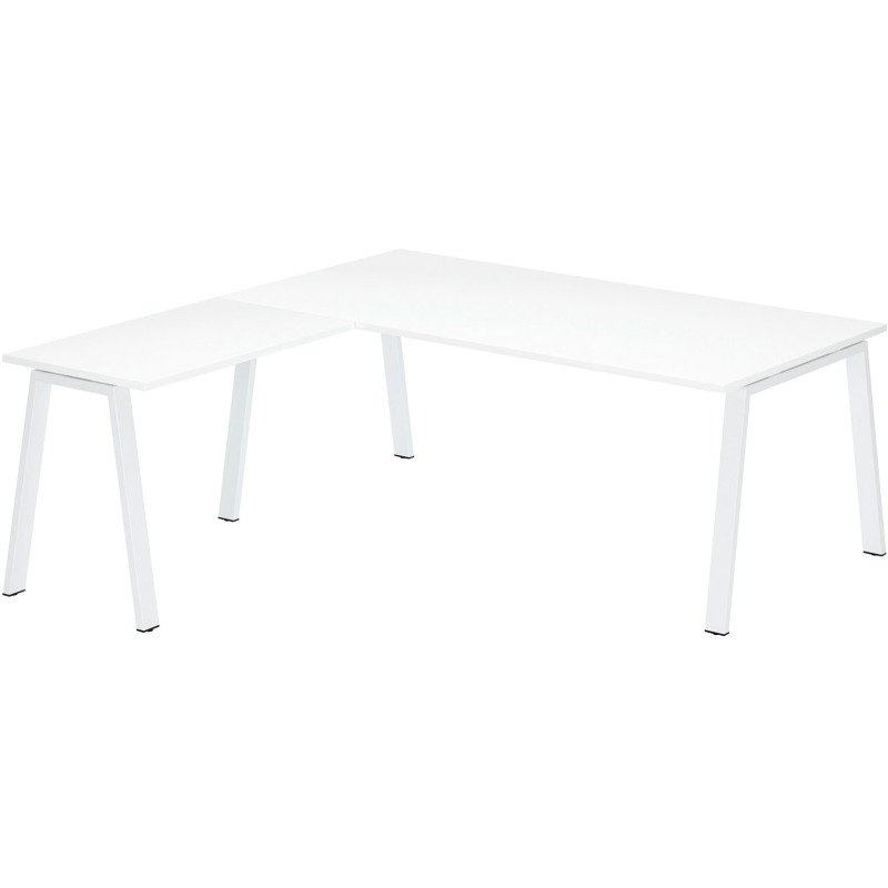 Bureau d'angle manager Ecla L 200 x P 200 cm piètement métal