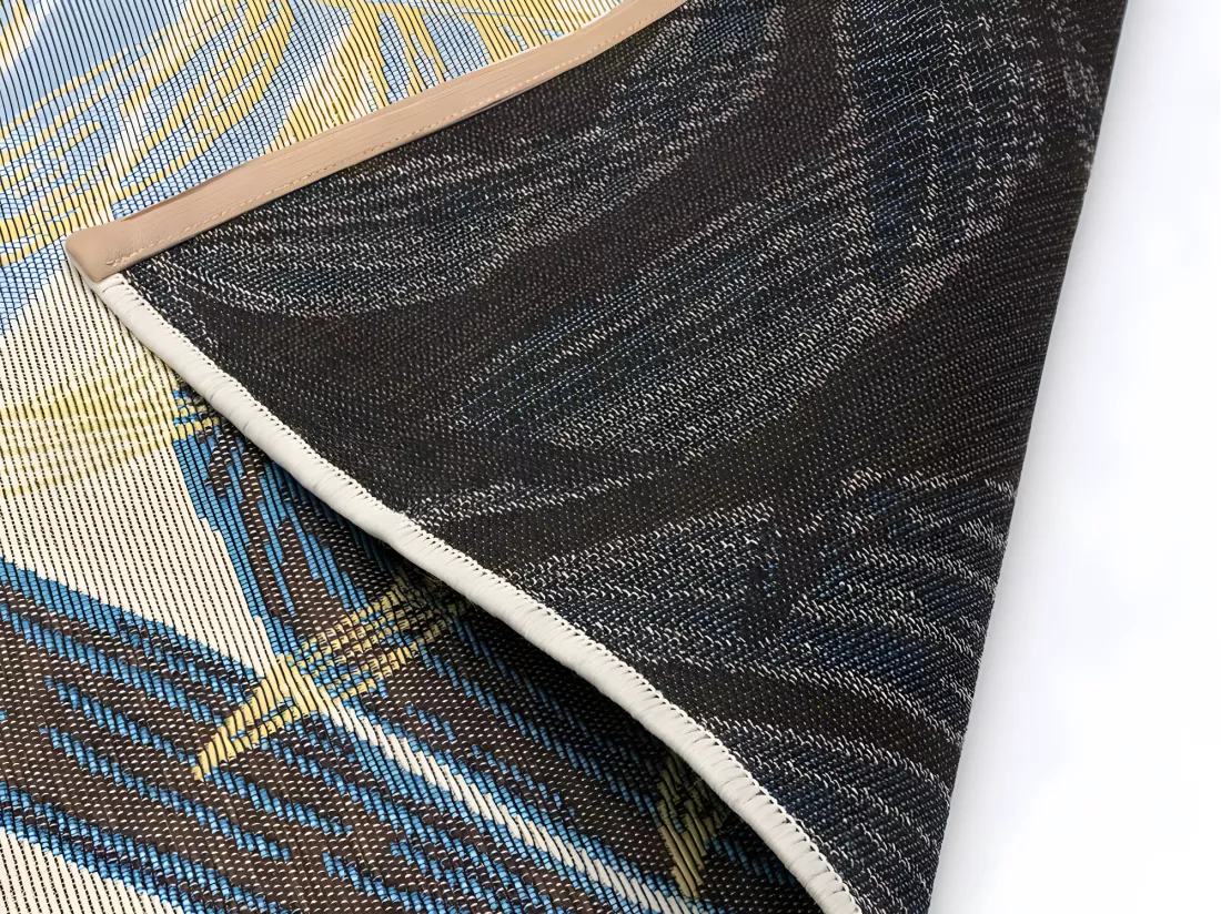 Tapis intérieur ou extérieur ethnique motifs feuilles - 150 x 200 cm - Vert - VEGETO