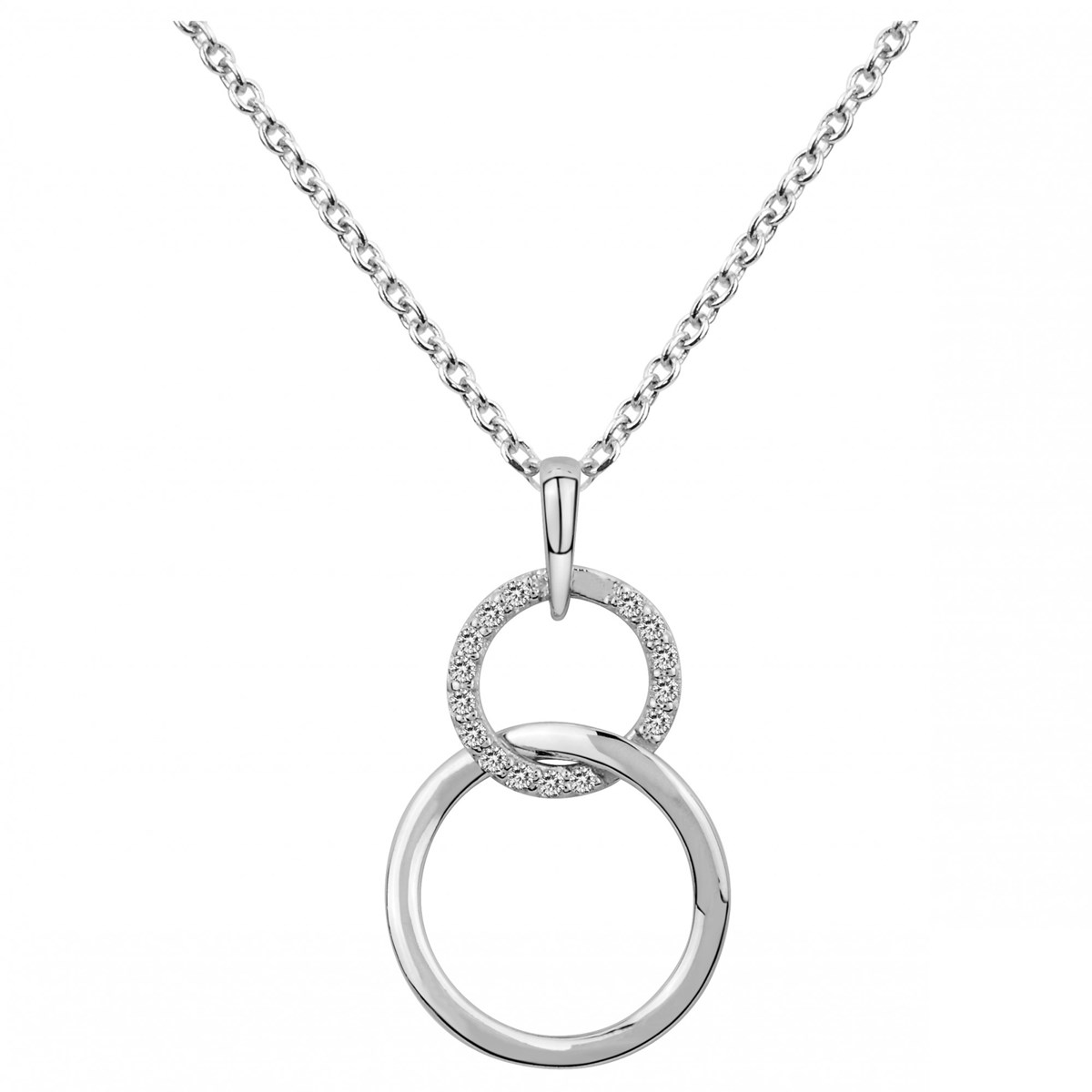 Collier mono-motif en Argent avec oxyde de zirconium blanc