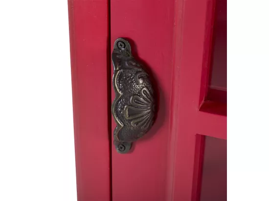 Vitrine cabine téléphonique London en bois rouge 60x185