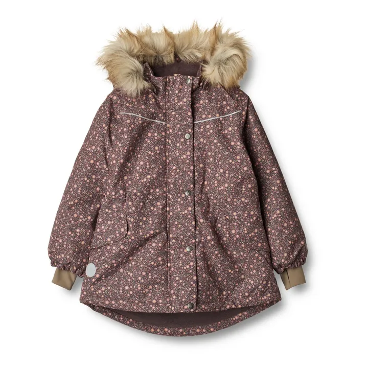 Wheat Parka Fleurie Façon Fourrure Matières Recyclées Mathilde | Aubergine