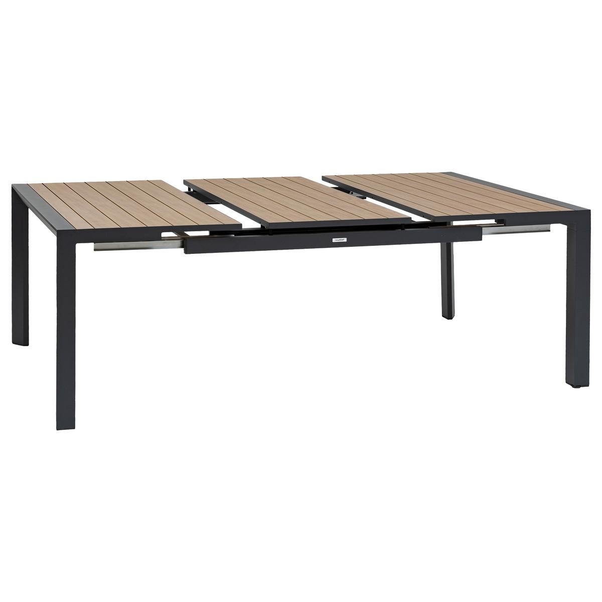 TABLE EVASION EXTENSIBLE CARRE ALUMINIUM HONEY 10 PLACES