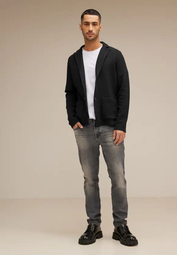 Sweatblazer mit Struktur - Black