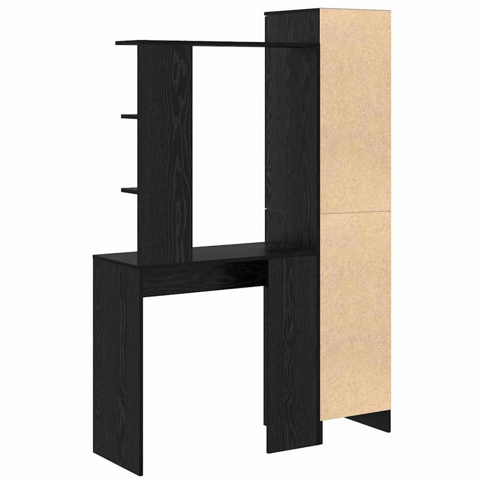 vidaXL Bureau met opbergruimte 2 st zwart eiken 78,5 x 37 x 154,5 cm