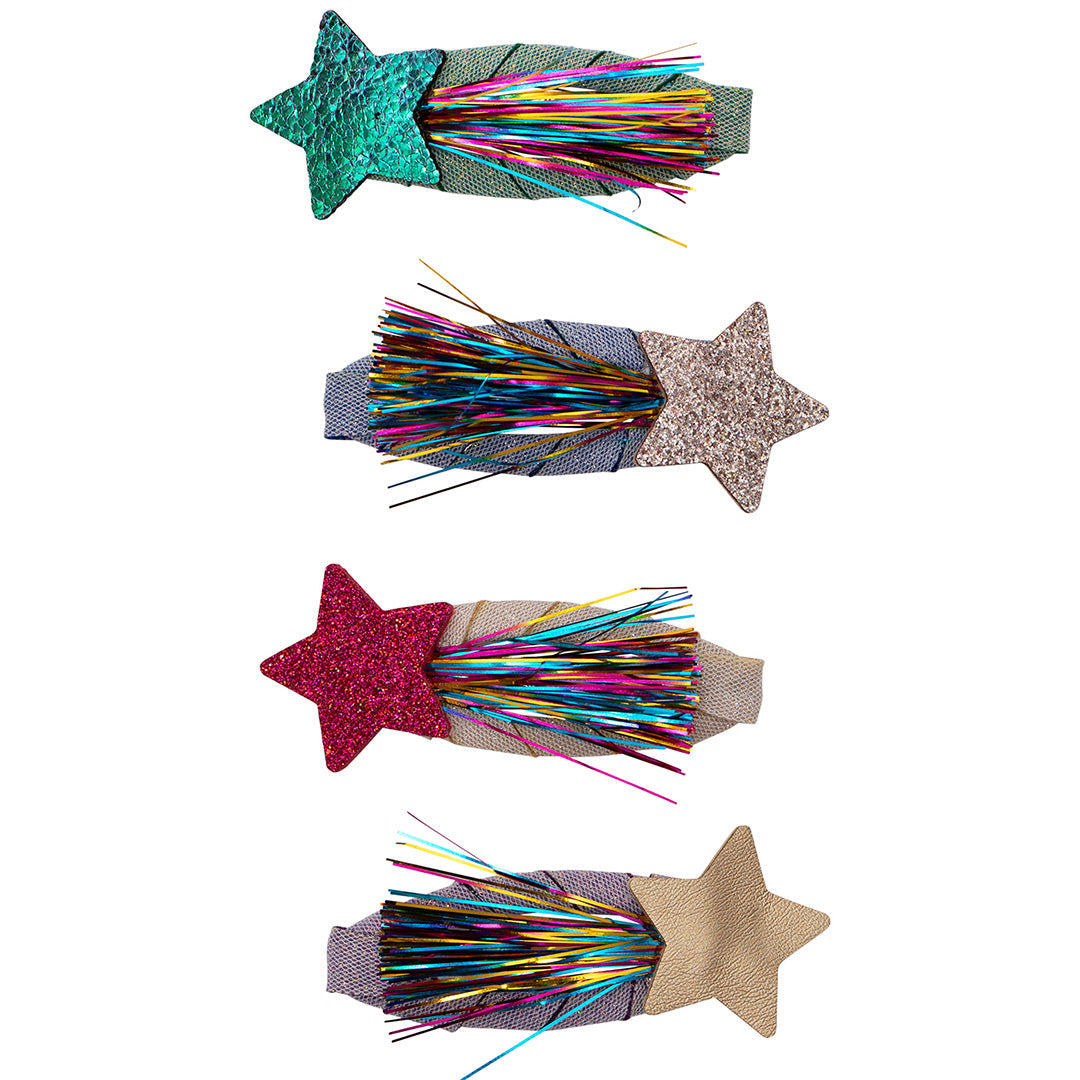 mimi & lula haarspeldjes tinsel star - bright multi - 4st