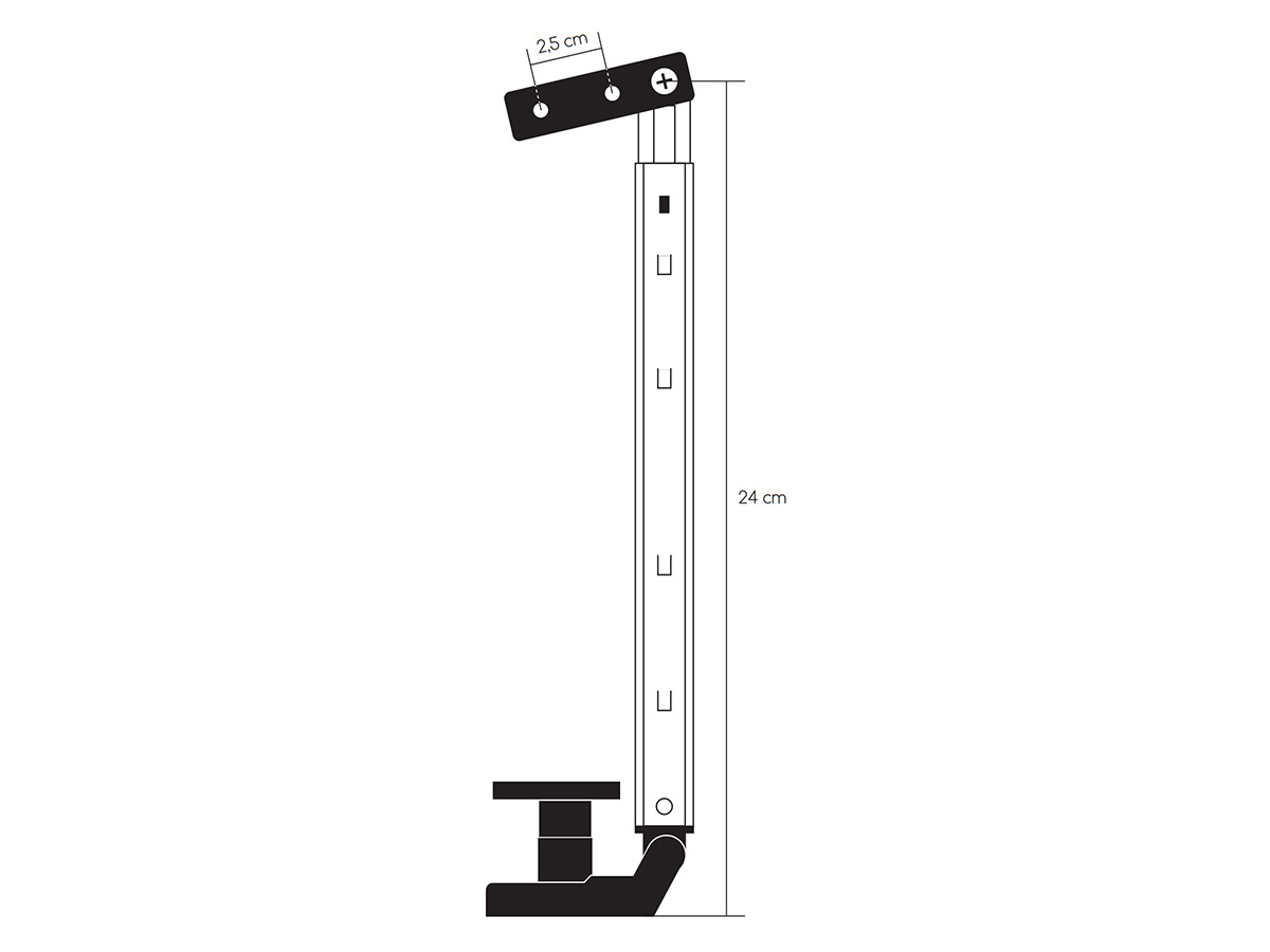 Obelink 24 cm raamuitzetter polyfix met kliksysteem - rechts