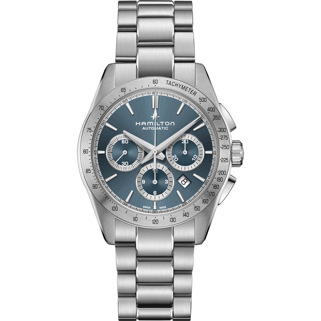 Hamilton Jazzmaster Performer Auto Chrono Hellblau 42mm