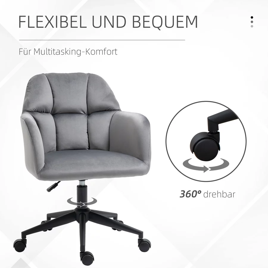 Vinsetto Bürostuhl mit Rollen dunkelgrau