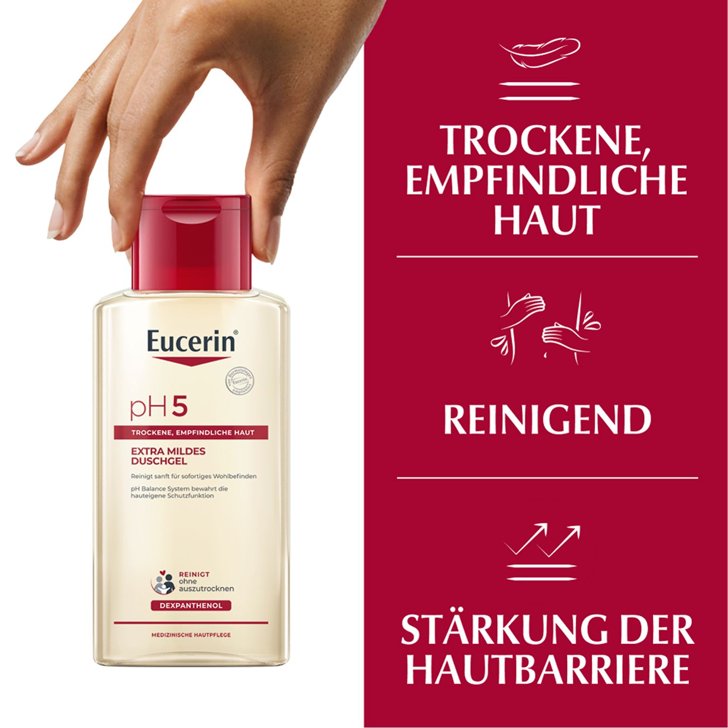 Eucerin® pH5 Duschgel – Seifenfreie Reinigung für trockene und strapazierte Haut