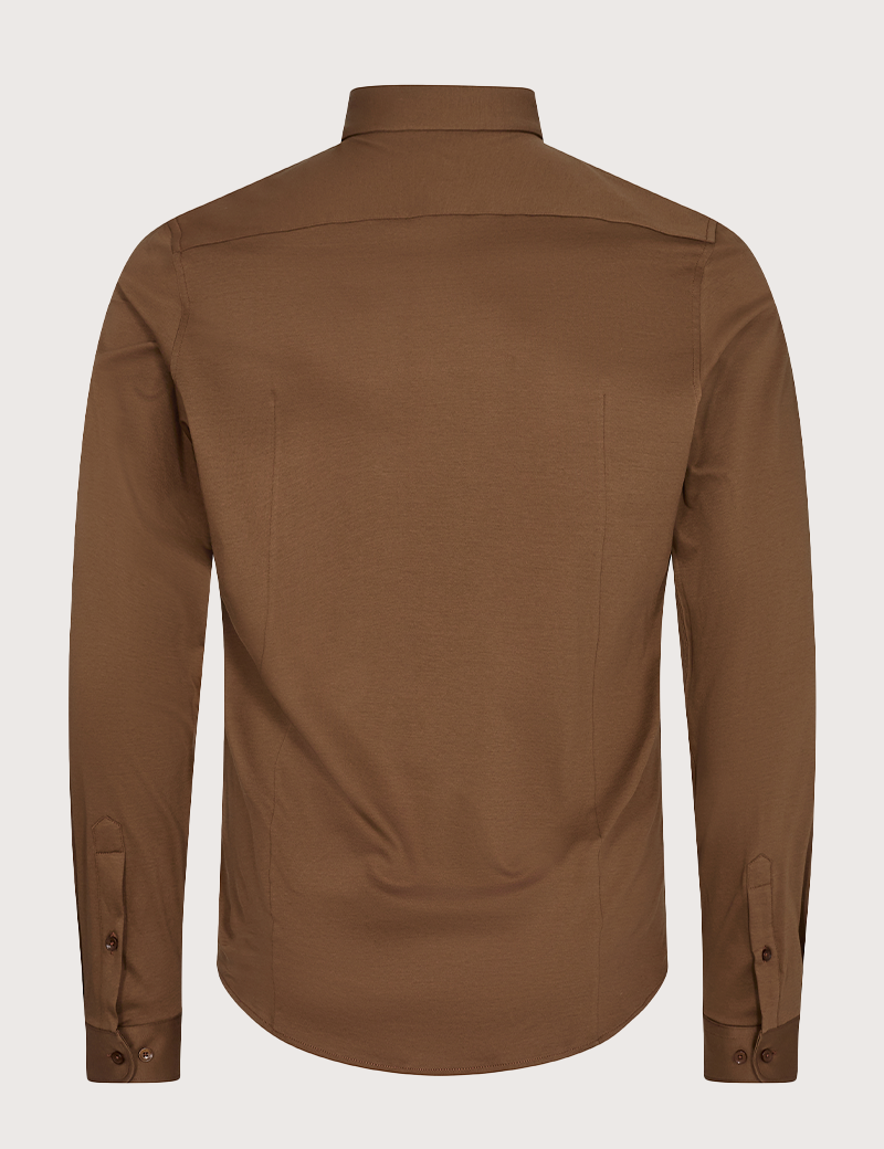 MOS MOSH CHEMISE HOMME MARCO CRUNCH JERSEY MARRON CLAIR