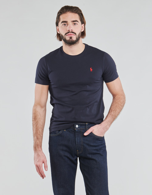 Polo Ralph Lauren - T-SHIRT AJUSTE COL ROND EN COTON LOGO PONY PLAYER Marino