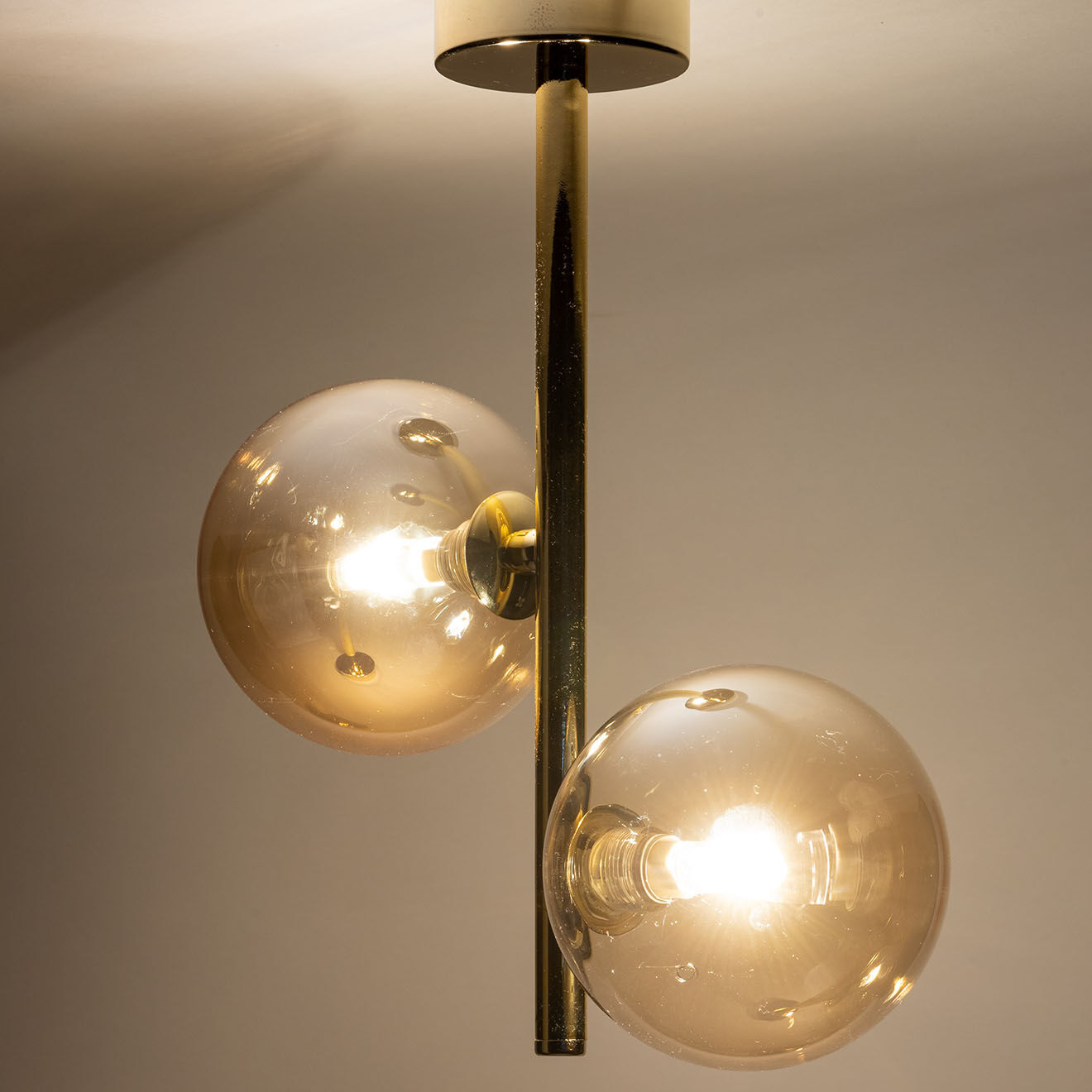 Micadoni Suspension Alioth doré/ambre - 12x27x34 cm