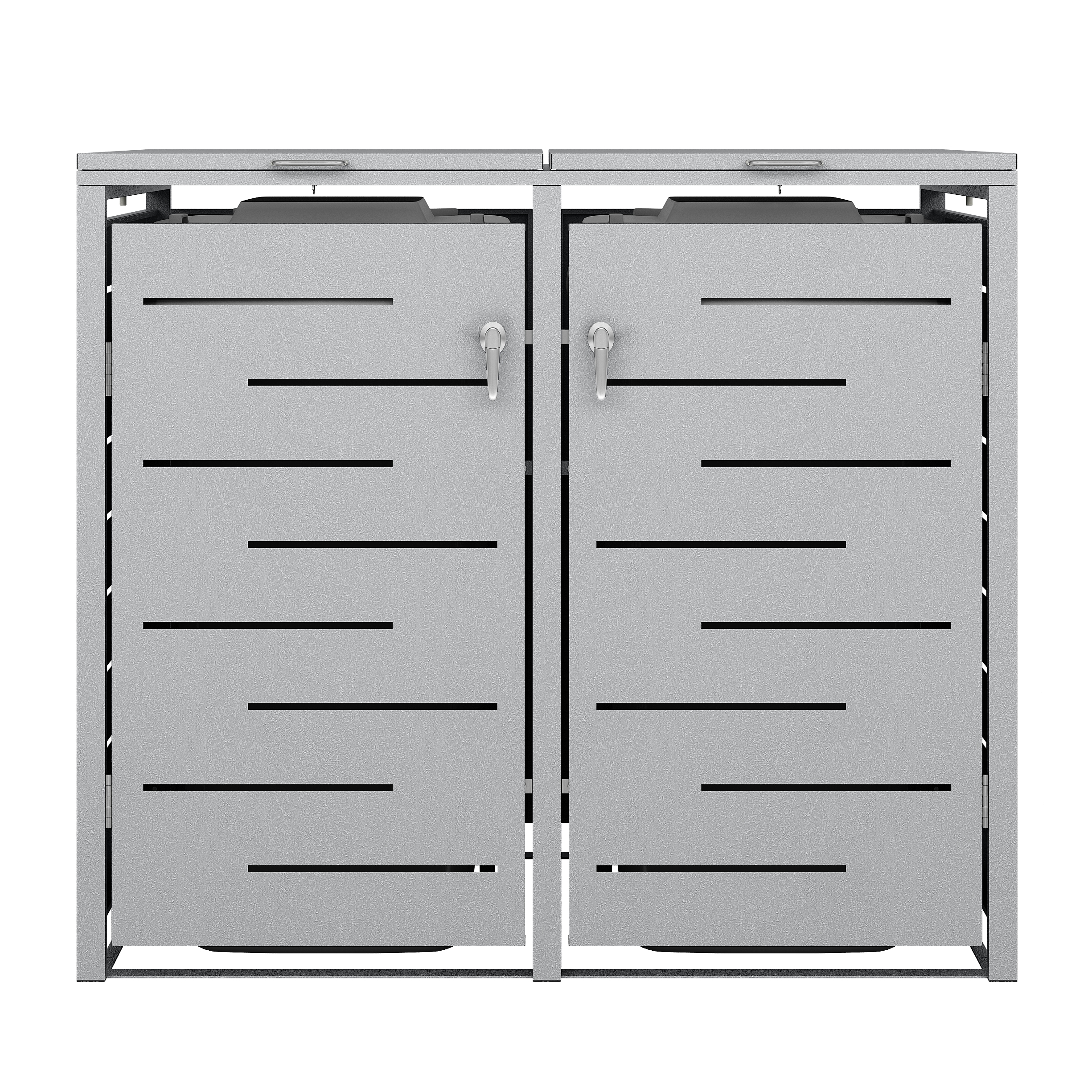 Mülltonnenbox 480L silber