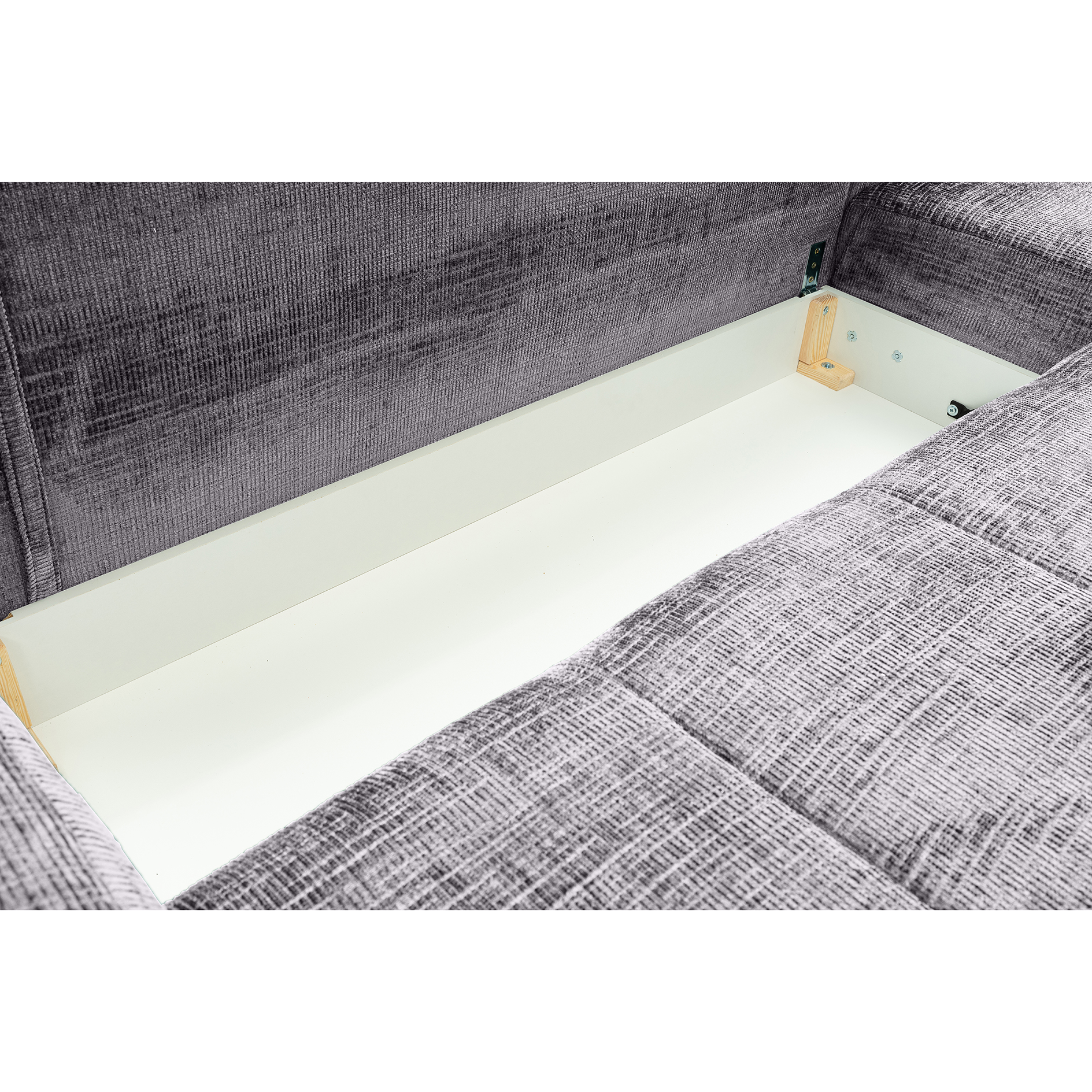 Ecksofa - ash - Liegefunktion - Staukasten - Longchair rechts