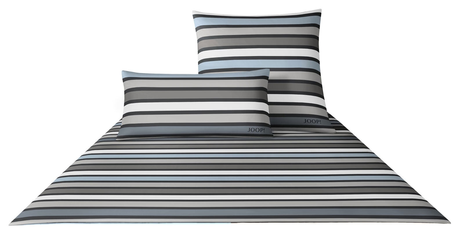 JOOP! Satin-Bettwäsche LIMITED CROSS STRIPES 155 x 220 cm graphit