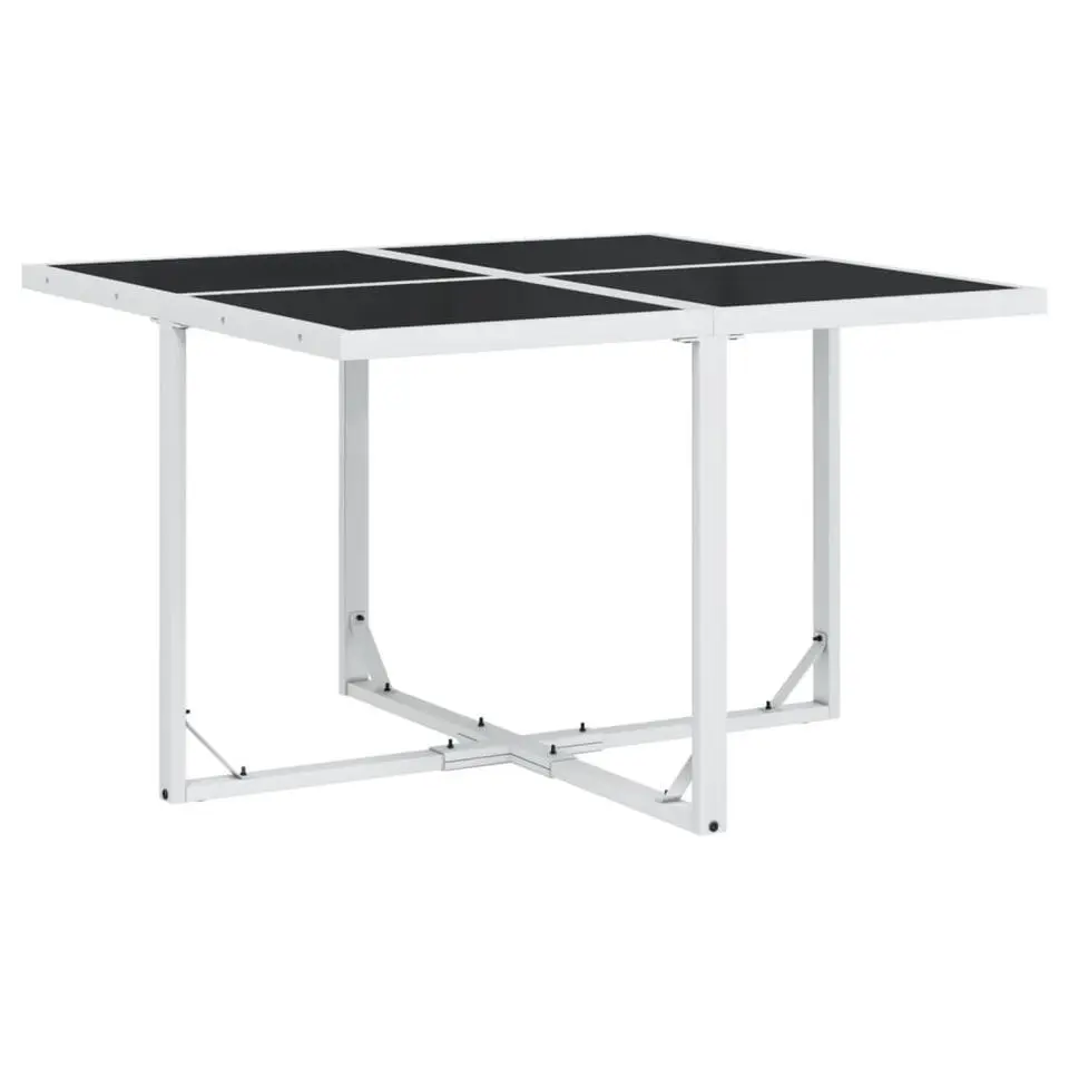 vidaXL - 5-delige inklapbaar Tuinset met kussens -Wit textileen - 110x107 cm