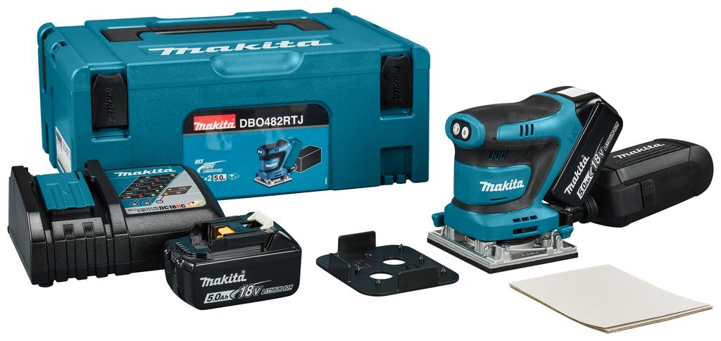 Makita DBO482RTJ 18V Handpalm vlakschuurmachine
