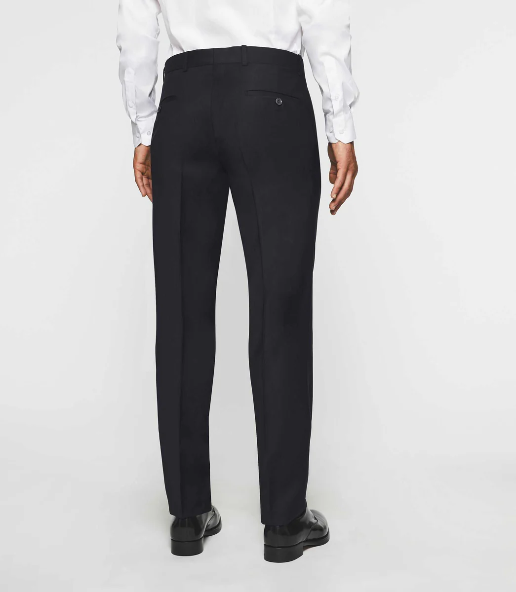 Pantalon ville en laine marine FLIBRE