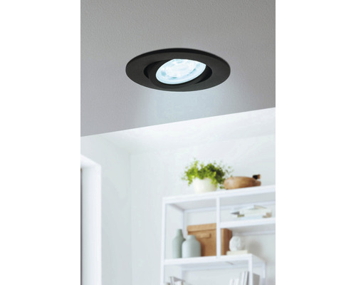 LED Smart Light Inbouwspot, Dimbaar, 5W, 400 lm, CCT RGB, Ø 8,8/6,8 cm, Zwart, 230V - Compatibel met SMART HOME van hornbach