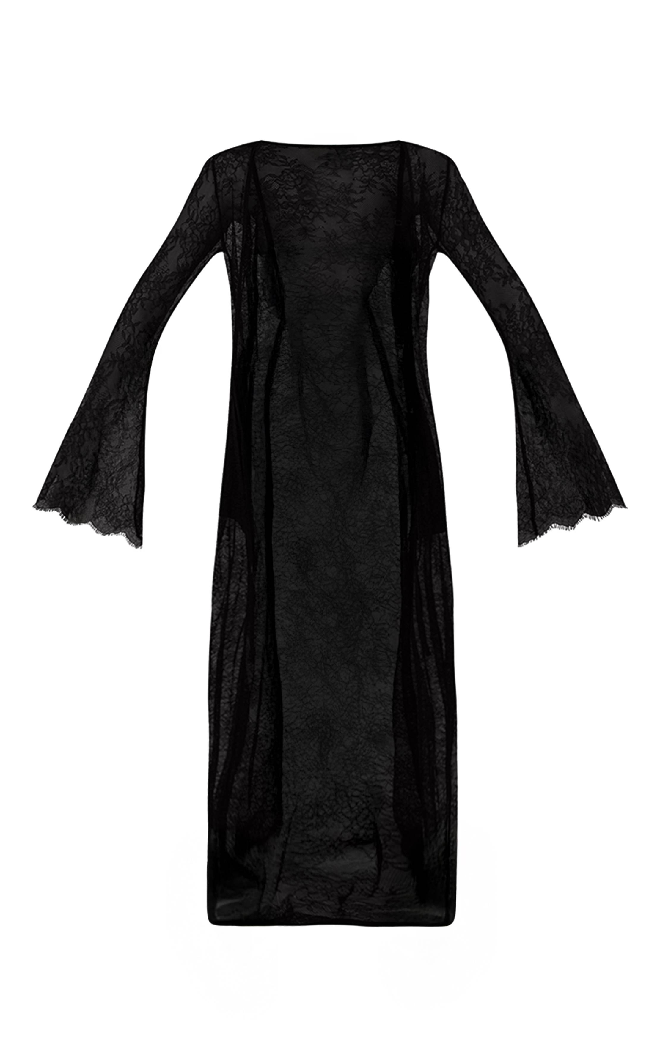 Noir Robe Maxi En Dentelle