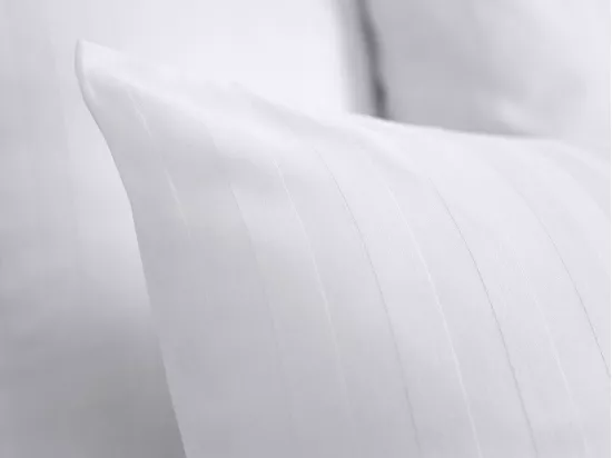 Lot de 2 taies d'oreiller en satin 92 fils/cm² - 63 x 63 cm - Blanc - ABILY de PALACIO