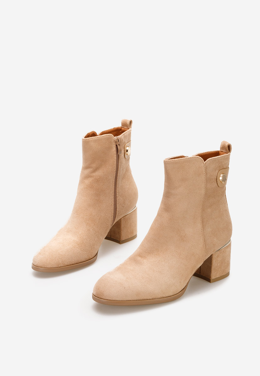 Bottines à gros talon kaki Sikora