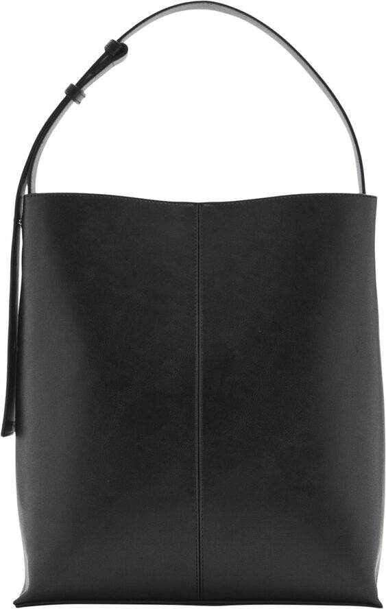 MANGO Short handle shopper bag Black