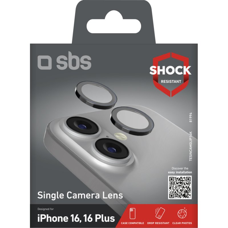 SBS Kit accessoires smartphone Protection objectif photo pour iPhone 16/16 Plus