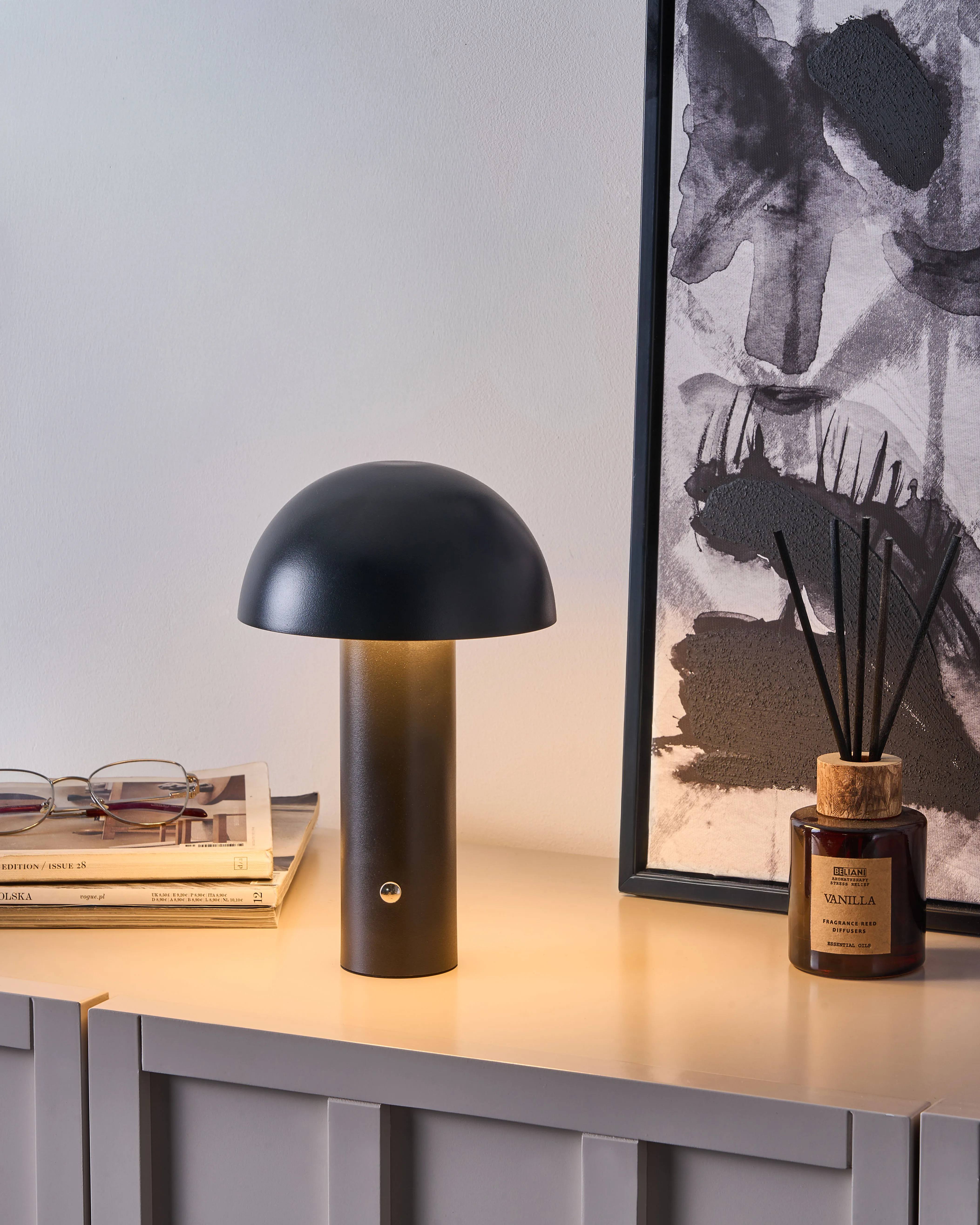 LED draadloze tafellamp BOJO met dimmer Metaal Zwart