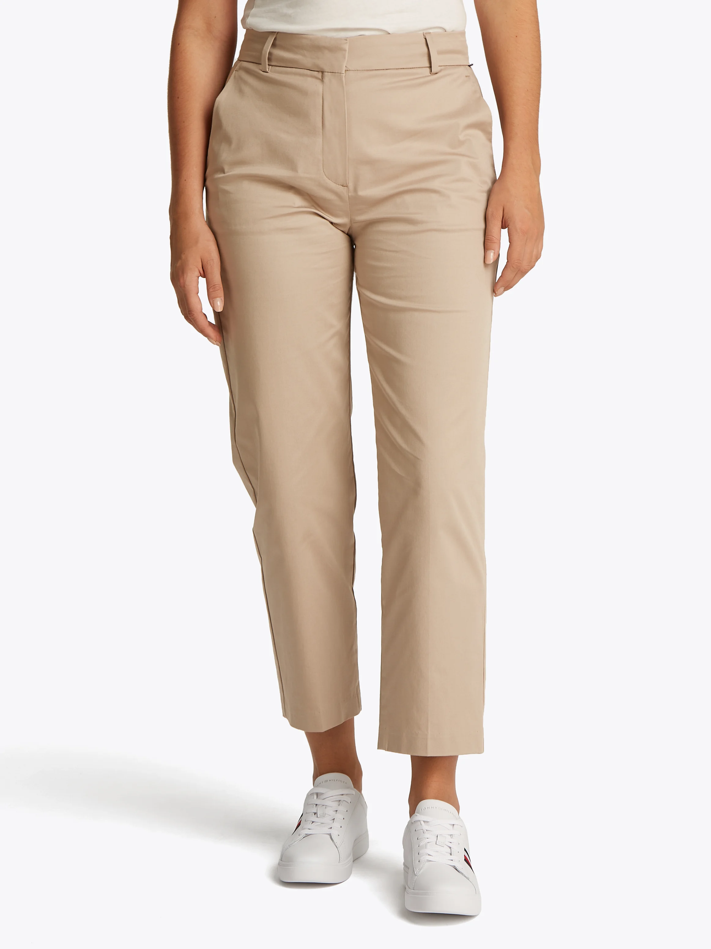 Pantalon chino slim en coton bio mélangé | Beige