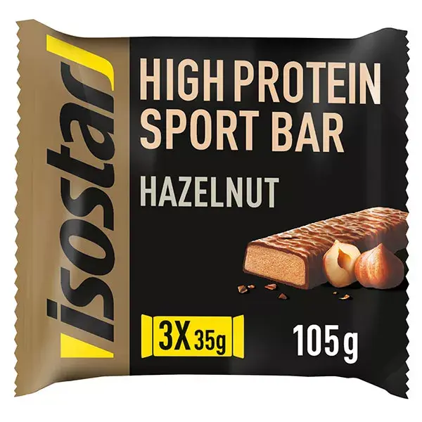 Barra de proteína Isostar High Protein 25 Sport sabor avelã, 3 unidades