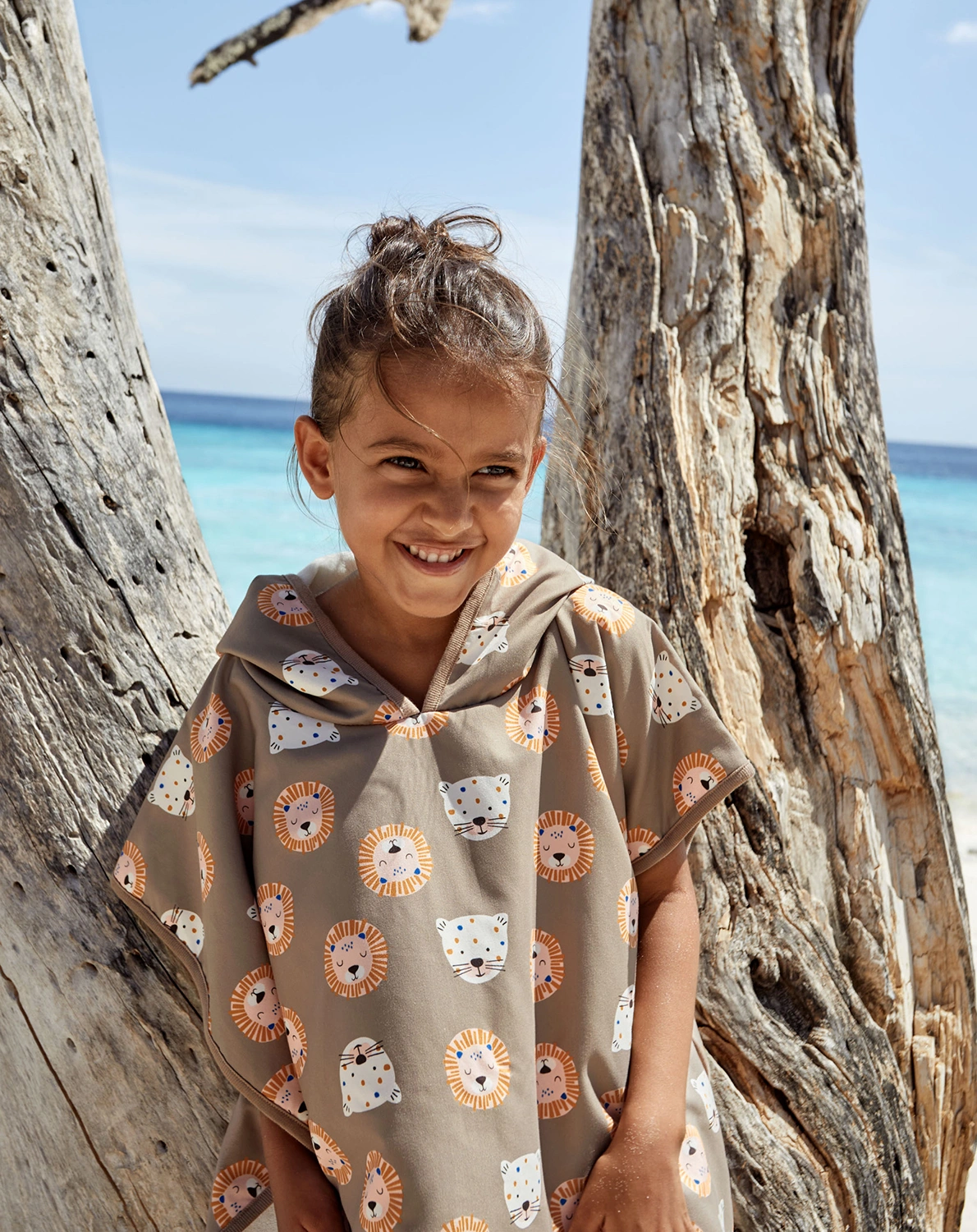 Badeponcho WILD CATS in choco