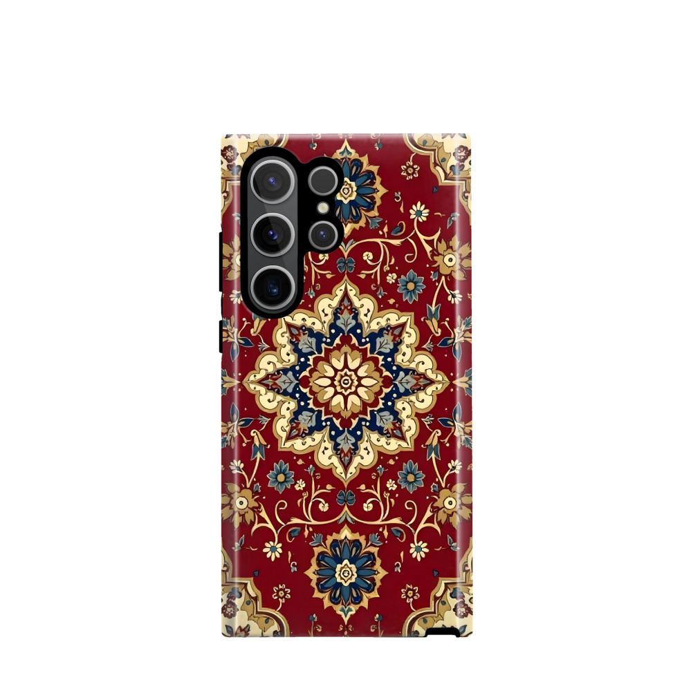 Samsung Galaxy S23 Ultra 5G Hybrid (Kunststoff / Gummi) Hülle Orientalische Pracht 2 - Rot