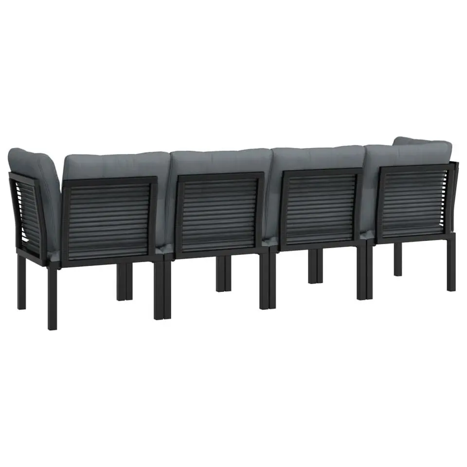vidaXL - Loungeset - Zwart - Poly rattan