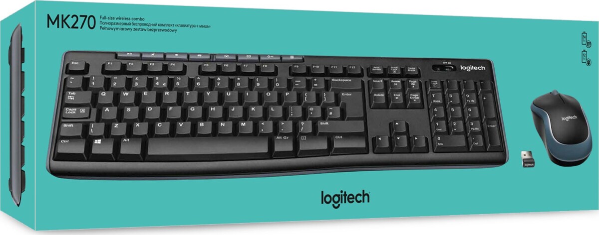 Logitech Mk270 Trådløs Tastatur Og Mus Sæt