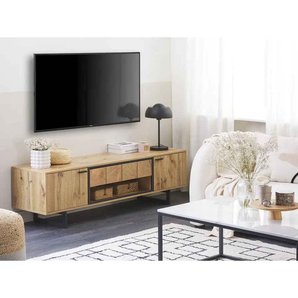BOISO - TV-meubel - Lichte houtkleur - Vezelplaat