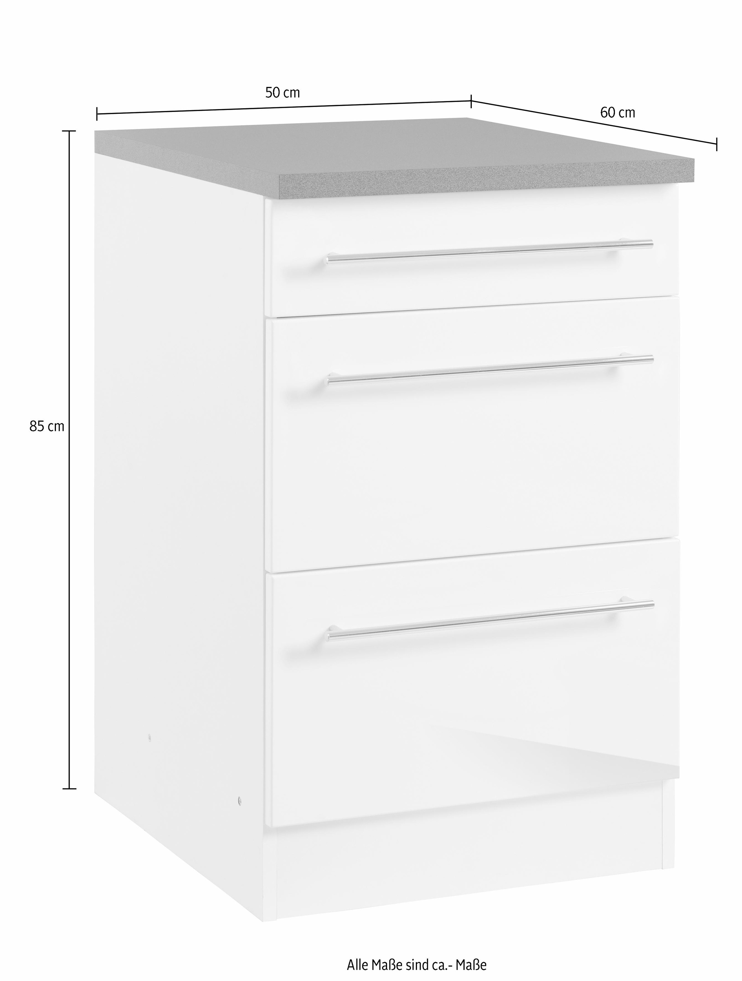 KOCHSTATION Unterschrank »KS-Trient« 50 cm breit, mit 2 grossen Auszügen