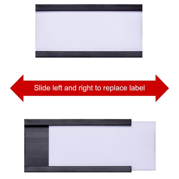 Magnetisk etikettholder med kortinnsats - 50×25 mm, 50-pk