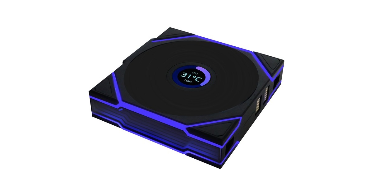 Lian LiUNI FAN TL 120 LCD Wireless Reverse Blade RGB case fan  (Zwart, 120 x 124 x 28 mm, PWM, 1x 9-pin USB)