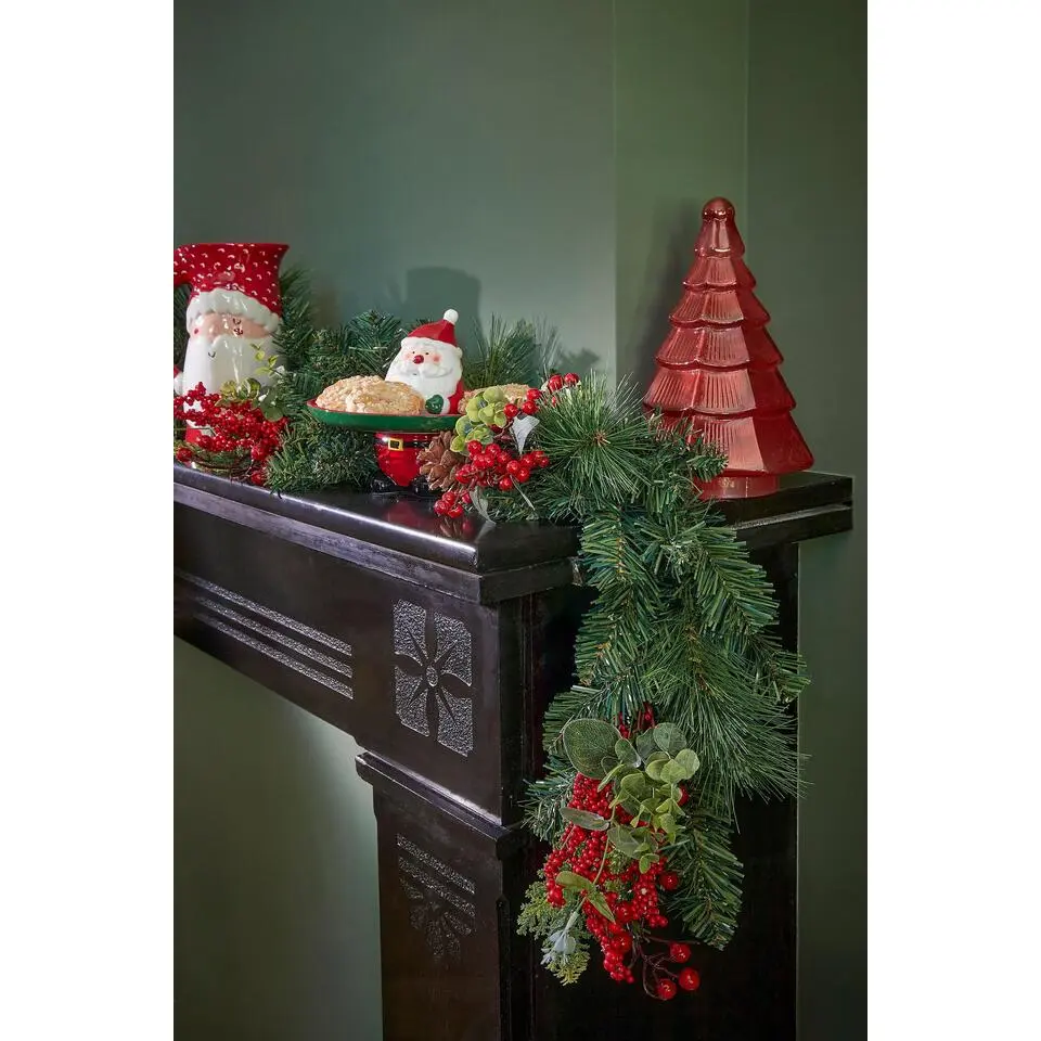 Mica Decorations Harvey Guirlande - L180 x B15 x H11 cm - Groen, Rood